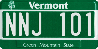 VT license plate NNJ101