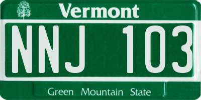VT license plate NNJ103