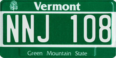 VT license plate NNJ108
