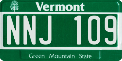 VT license plate NNJ109
