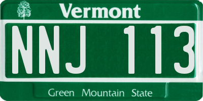 VT license plate NNJ113