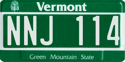 VT license plate NNJ114