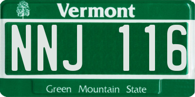 VT license plate NNJ116