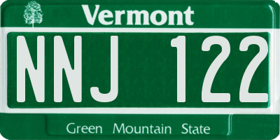 VT license plate NNJ122