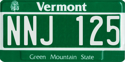 VT license plate NNJ125