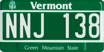 VT license plate NNJ138