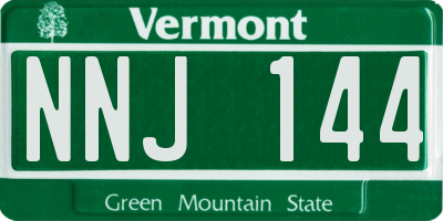 VT license plate NNJ144