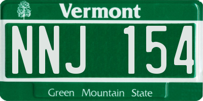 VT license plate NNJ154
