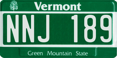 VT license plate NNJ189