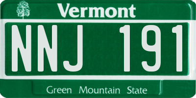 VT license plate NNJ191