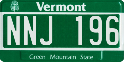 VT license plate NNJ196