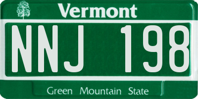 VT license plate NNJ198