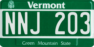 VT license plate NNJ203