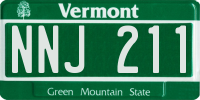 VT license plate NNJ211