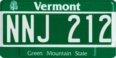 VT license plate NNJ212