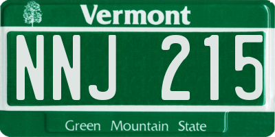 VT license plate NNJ215