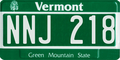 VT license plate NNJ218