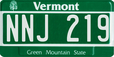 VT license plate NNJ219