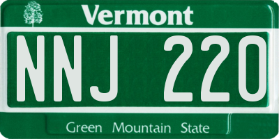 VT license plate NNJ220