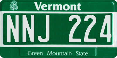 VT license plate NNJ224