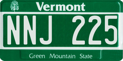 VT license plate NNJ225