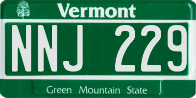 VT license plate NNJ229