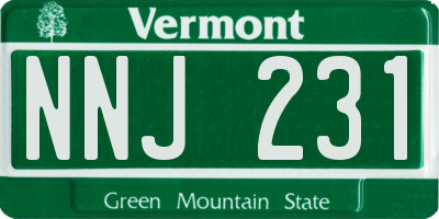 VT license plate NNJ231