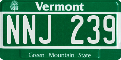 VT license plate NNJ239