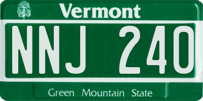 VT license plate NNJ240