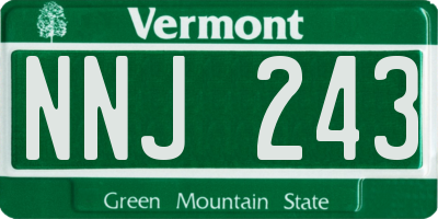 VT license plate NNJ243