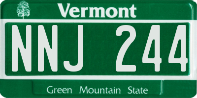 VT license plate NNJ244