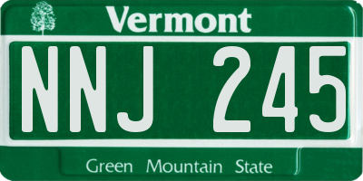 VT license plate NNJ245