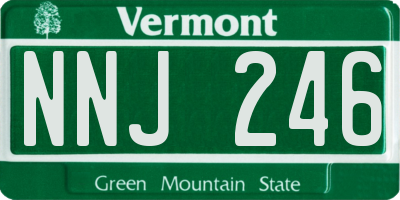 VT license plate NNJ246