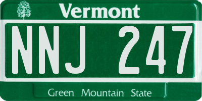 VT license plate NNJ247