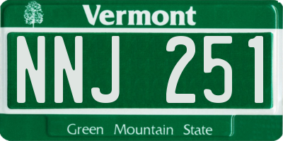 VT license plate NNJ251