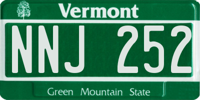 VT license plate NNJ252