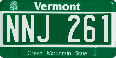 VT license plate NNJ261