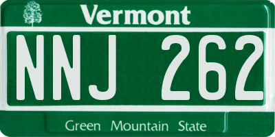 VT license plate NNJ262