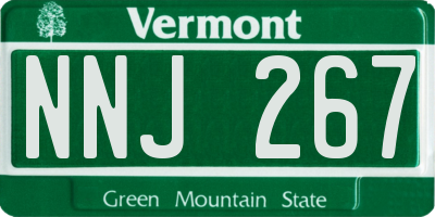 VT license plate NNJ267