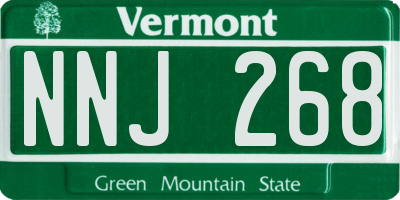 VT license plate NNJ268