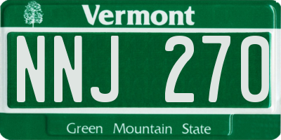 VT license plate NNJ270