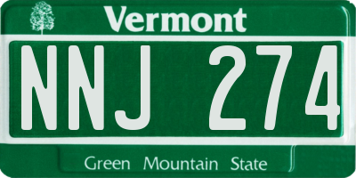 VT license plate NNJ274