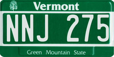 VT license plate NNJ275