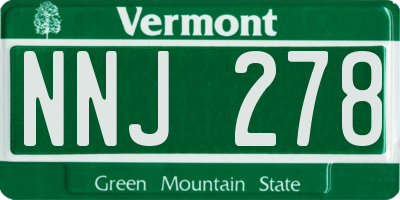 VT license plate NNJ278