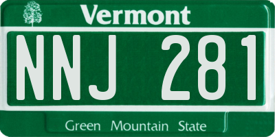 VT license plate NNJ281