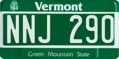 VT license plate NNJ290
