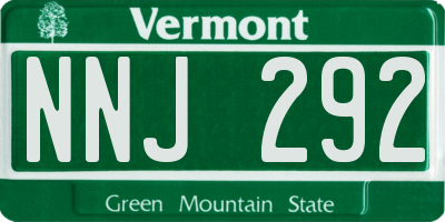 VT license plate NNJ292