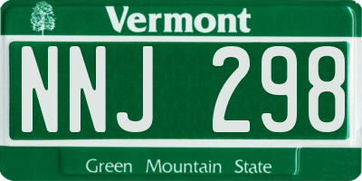 VT license plate NNJ298