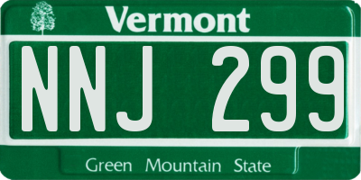 VT license plate NNJ299