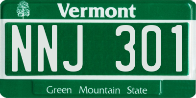 VT license plate NNJ301